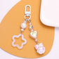 Cute Acrylic Pearlescent Shimmer Cutout Star with Heart Keychain, Key ring