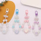 Cute Acrylic Round Strand with Iridescent Paws, Animal Themed Bead Keychain