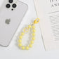 Cute Acrylic Round Bead Strand with Flower Keychain, Key ring