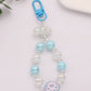 Cute Acrylic Round Strand with Iridescent Paws, Animal Themed Bead Keychain