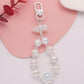 Cute Acrylic Round Strand with Iridescent Paws, Animal Themed Bead Keychain