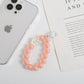 Cute Acrylic Round Bead Strand with Flower Keychain, Key ring