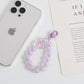 Cute Acrylic Round Bead Strand with Flower Keychain, Key ring