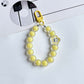 Cute Acrylic Round Bead Strand with Star Bead Keychain, Key ring