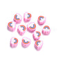 10MM Cute Blue/Pink Rainbow Themed Polymer Clay Beads