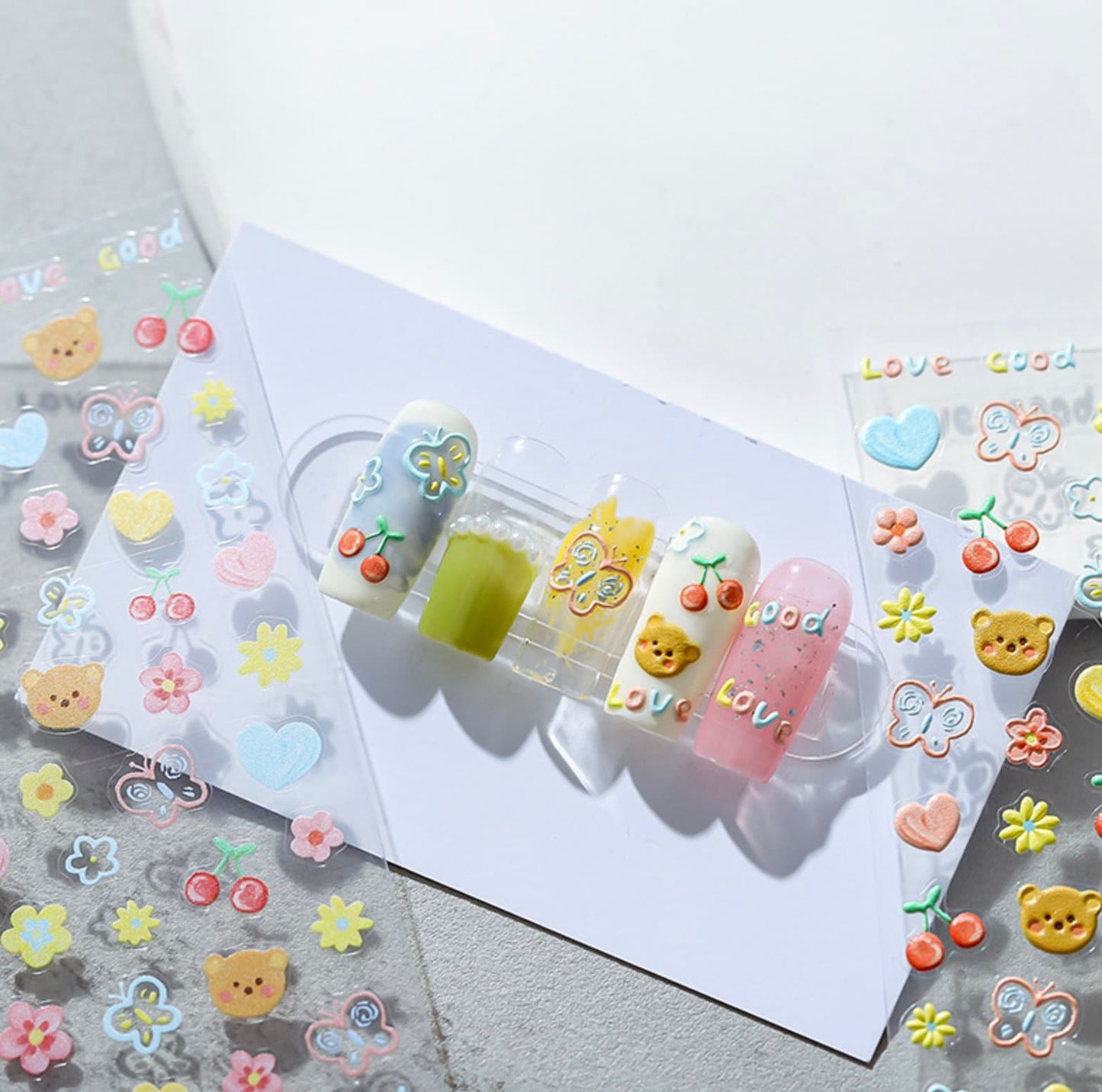 Cute Brown Bear, Forest Flower Theme Nail Art Stickers (MN038, MN039)