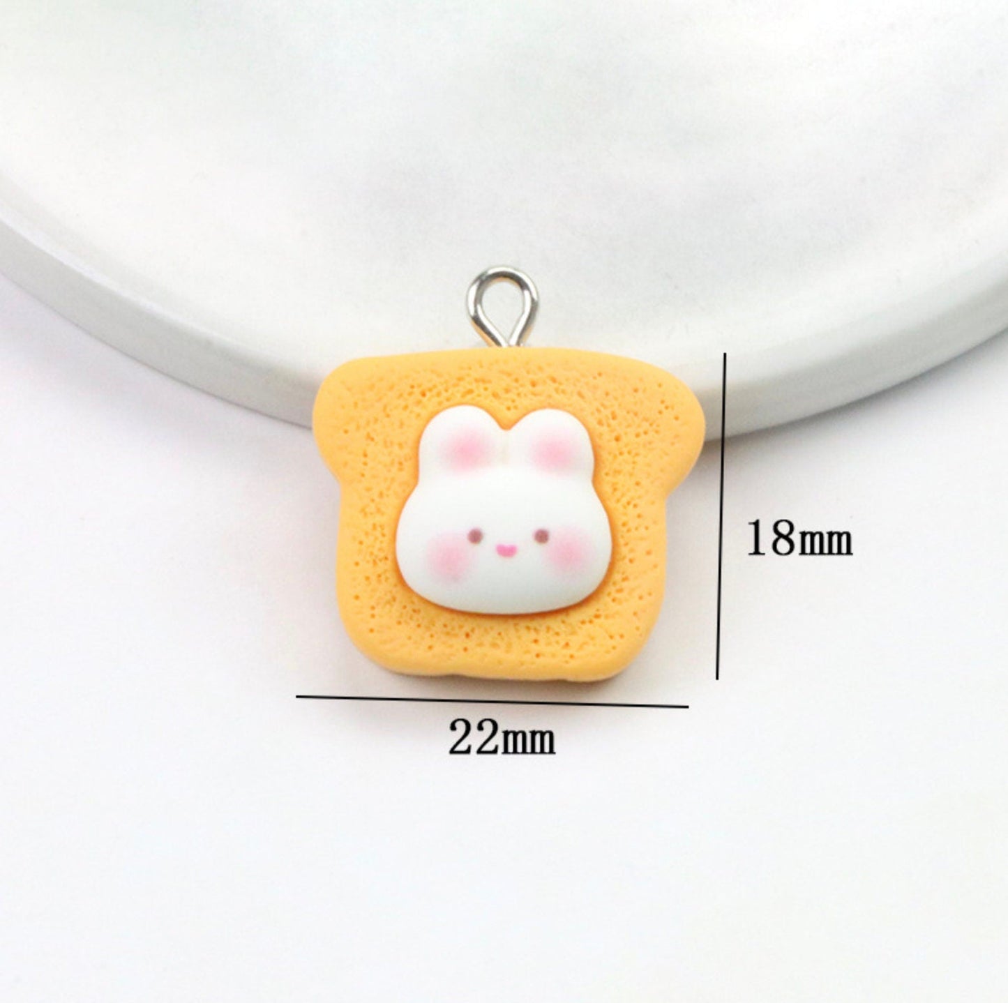 Cute Bunny Themed Food Charms (Donuts, Ice Cream, Cupcake, Bread)