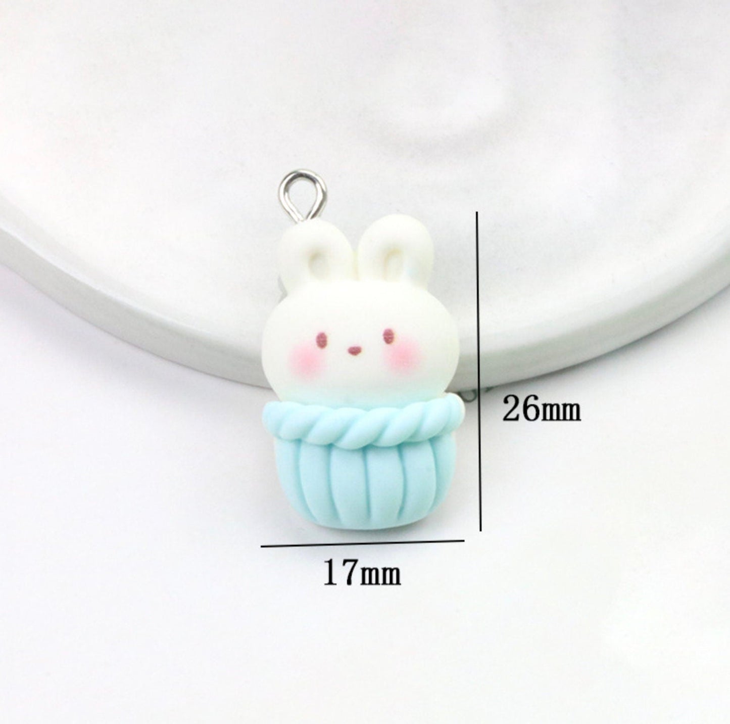Cute Bunny Themed Food Charms (Donuts, Ice Cream, Cupcake, Bread)