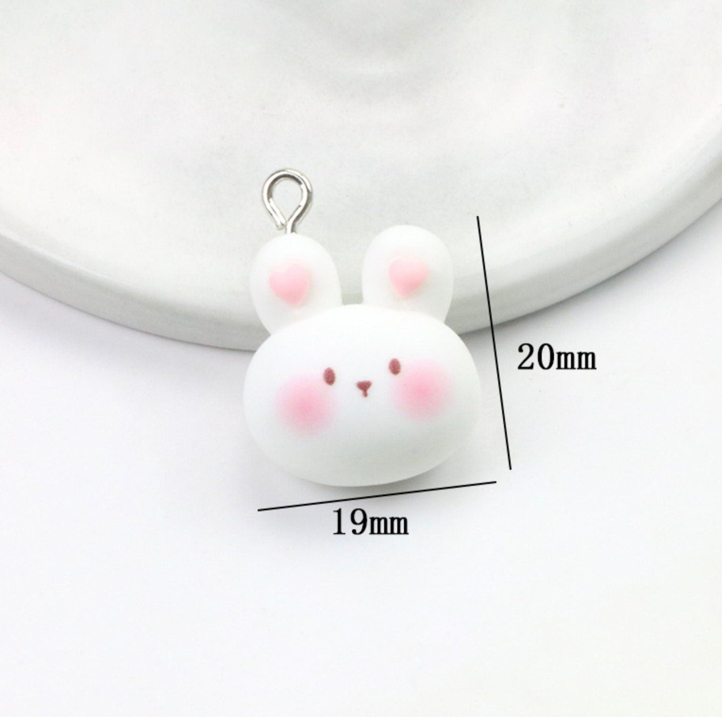 Cute Bunny Themed Food Charms (Donuts, Ice Cream, Cupcake, Bread)