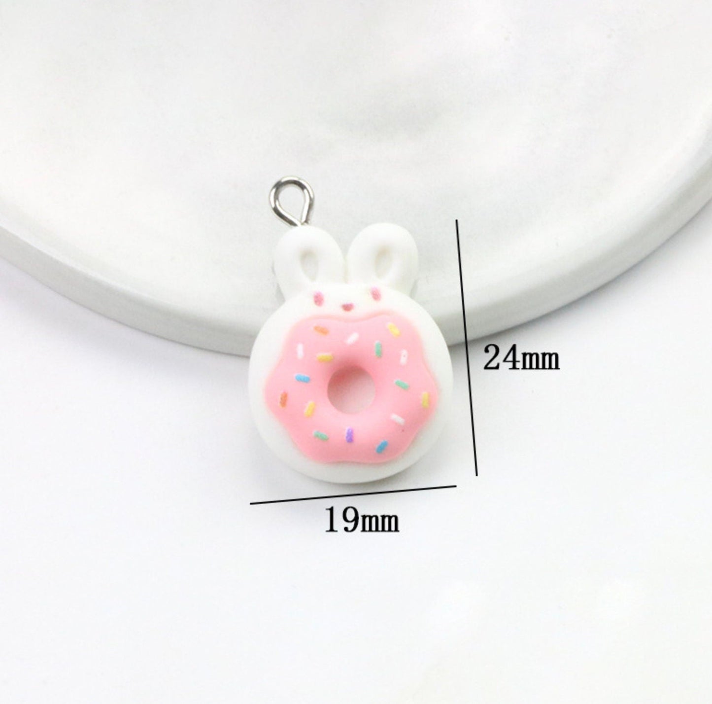 Cute Bunny Themed Food Charms (Donuts, Ice Cream, Cupcake, Bread)