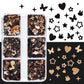 Glitter Flake Sets (Butterly, Bunny, Heart, Sparkle, Flower, Star) Gold/Black