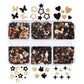 Glitter Flake Sets (Butterly, Bunny, Heart, Sparkle, Flower, Star) Gold/Black