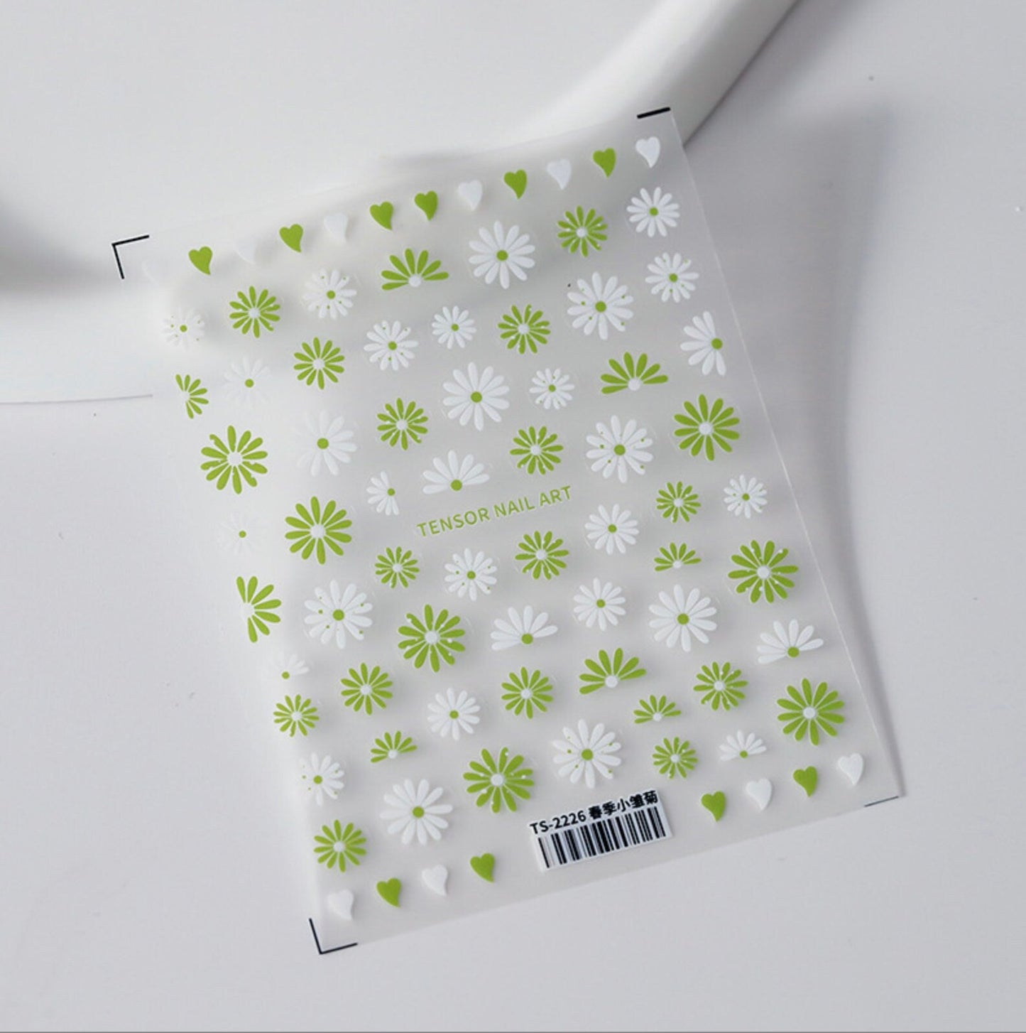 Cute Green Flower Power Nail Art Stickers (TS-2226, TS-2227)