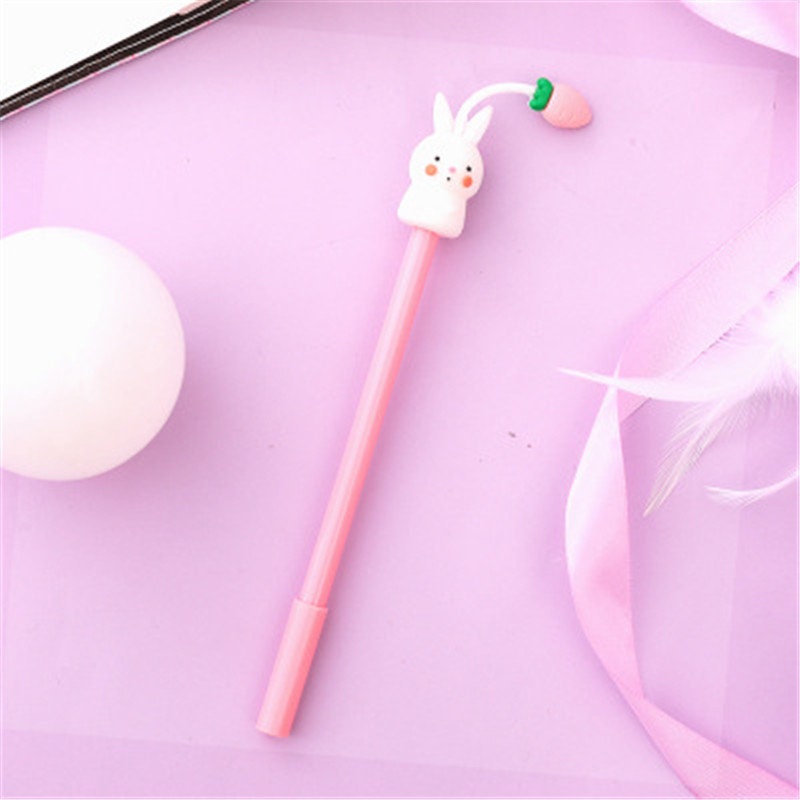 Cute Hamster, Rabbit, Bear Animal Black Gel Ink Pen, Stationary, Pen, School