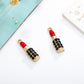 Cute Metal Lipstick Themed Enamel Charms