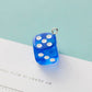 Cute Mixed Colorful Transparent Dice Charm with Eye Pin (14mm)