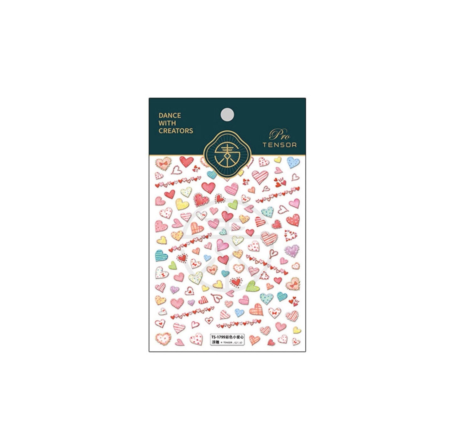 Cute Mixed Hearts, Love Themed Nail Art Stickers (TS-1798, TS-1799)