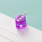 Cute Mixed Colorful Transparent Dice Charm with Eye Pin (14mm)