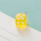 Cute Mixed Colorful Transparent Dice Charm with Eye Pin (14mm)