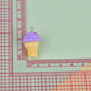 Cute Pink, Purple, Yellow, White Ice Cream Cone Charms (10mm x 28mm)