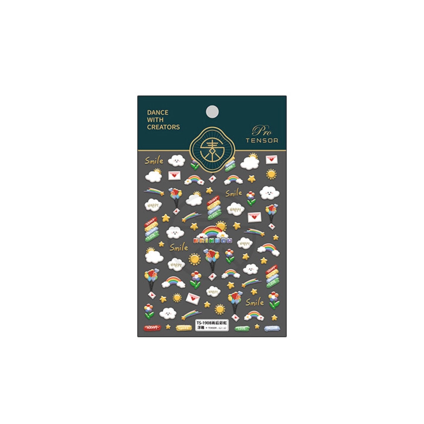 Cute Rainbow Mail, Rainbow Themed Nail Art Stickers (TS-1907,  TS-1908)
