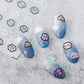 Cute Faced Clouds, Animal Themed 5D Nail Art Stickers