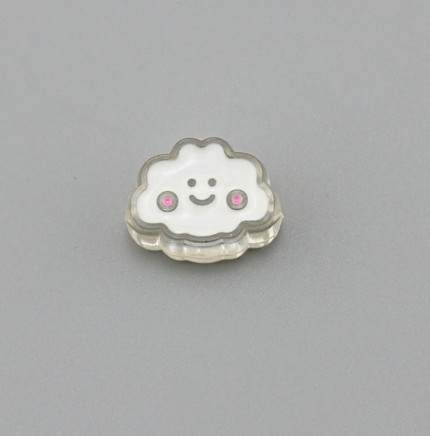 Chunky Smiley White Cloud Acrylic Bead (16x20mm)