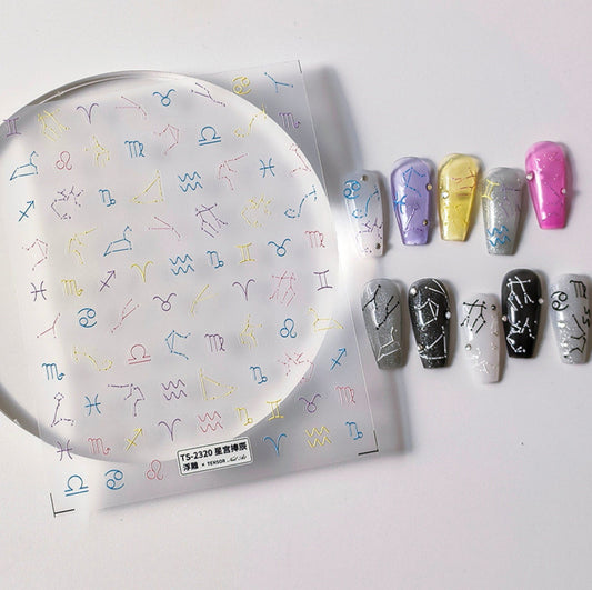 Cute Star Signs Astrology Nail Sticker(ts-2318,ts-2319,ts-2320,ts-2321)