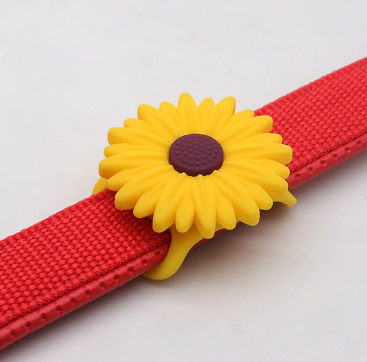 Cute Sunflower Themed Dog Collar Add-On Silicone AirTag Case