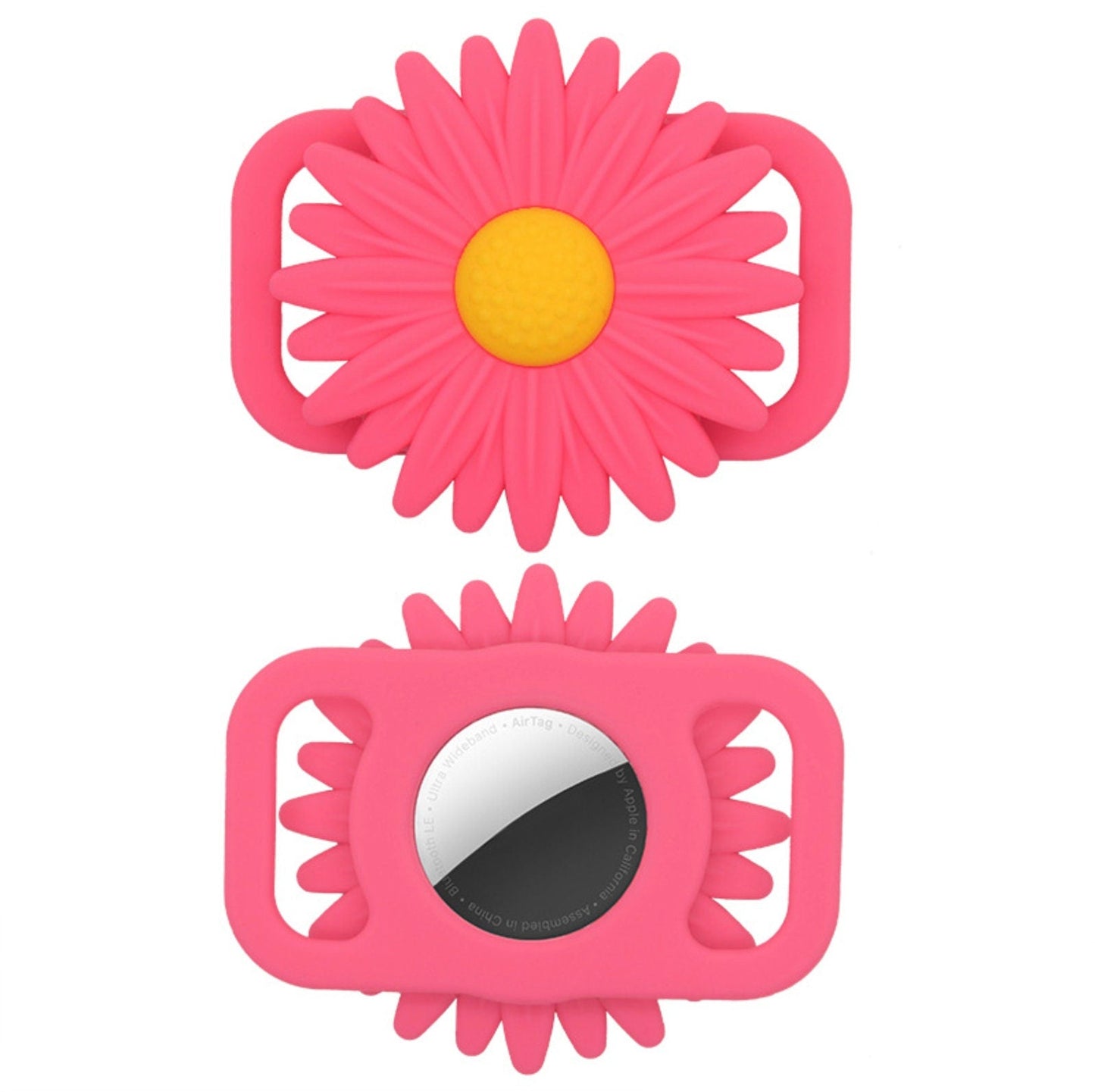 Cute Sunflower Themed Dog Collar Add-On Silicone AirTag Case