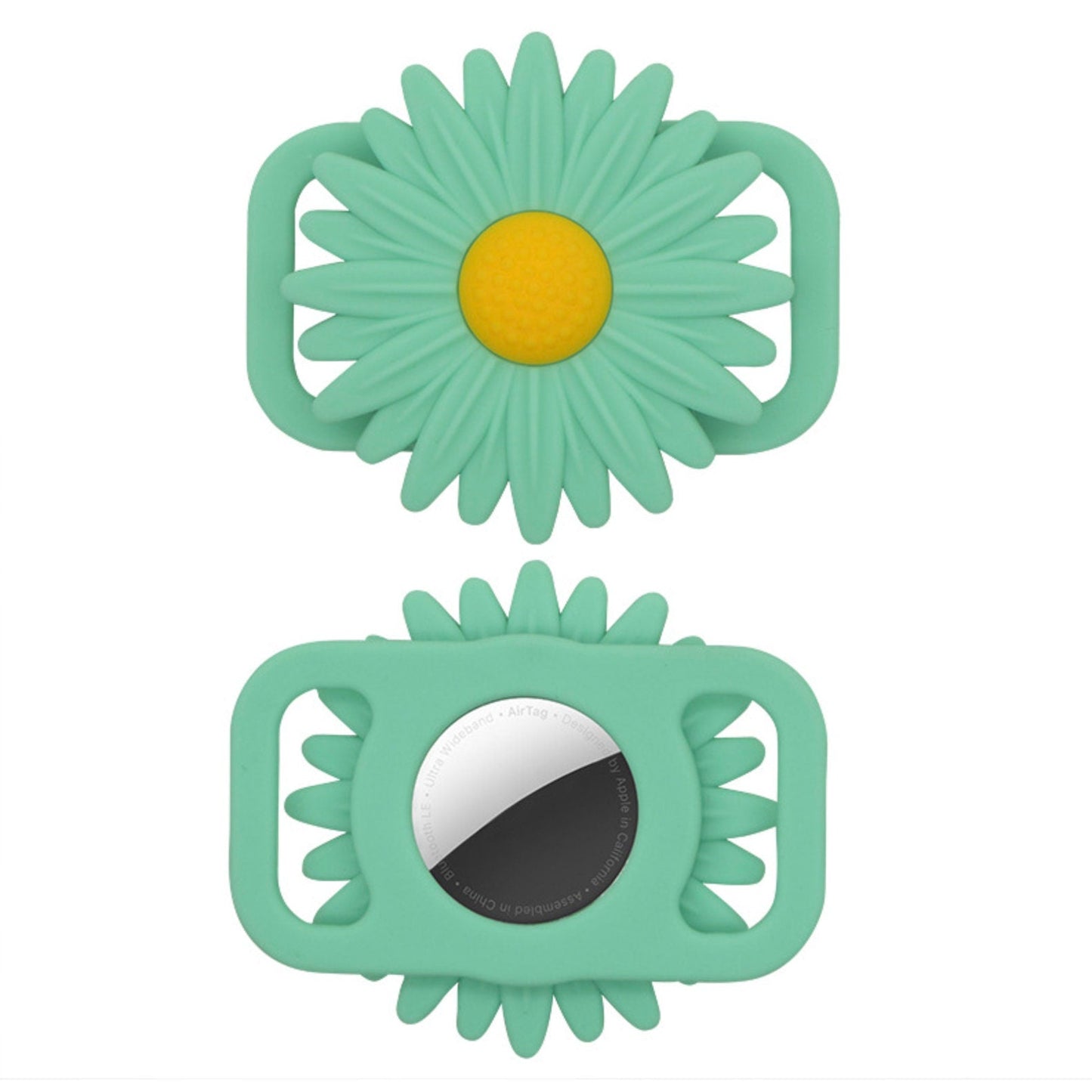 Cute Sunflower Themed Dog Collar Add-On Silicone AirTag Case