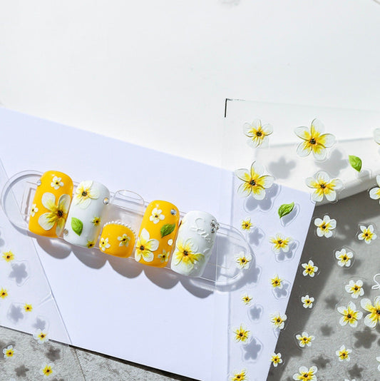Cute White Flower Power, Flower Field Nail Art Stickers (KX241,KX242)
