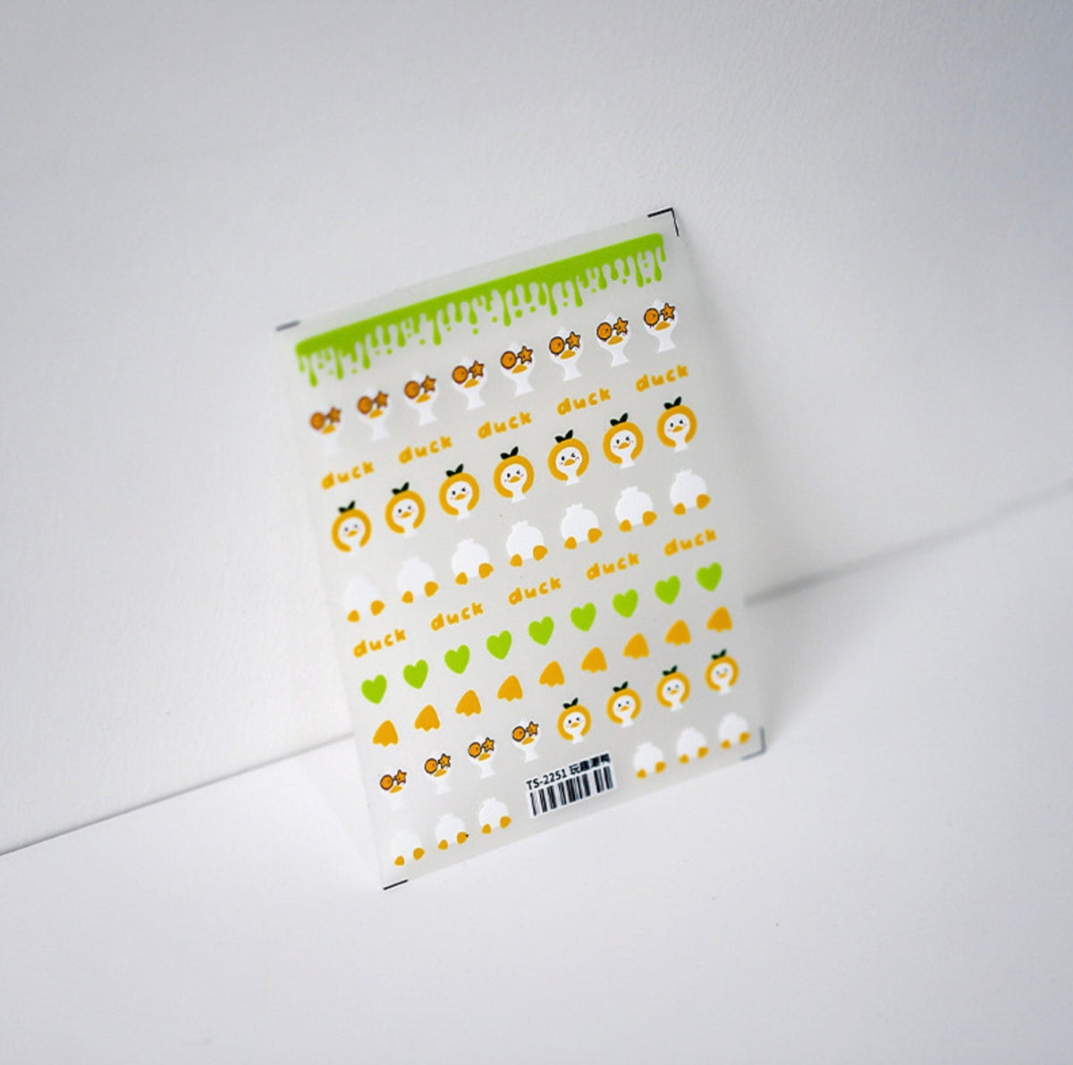 Cute White Duck Character, Animal Themed Nail Art Stickers (2D and 3D)