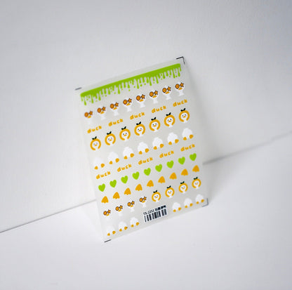 Cute White Duck Character, Animal Themed Nail Art Stickers (2D and 3D)