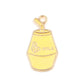 Yellow Banana Milk Drink Enamel Charm Pendant (20mm x 11mm)