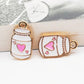 Drink with heart Oil Drop Style Pendant Charm (9x17mm)