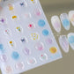 Flower Clear Wax Stamp, Flower Themed Nail Art Stickers (M-163)