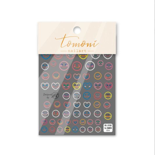 Funny Heart Faces Nail Art Stickers (to623)
