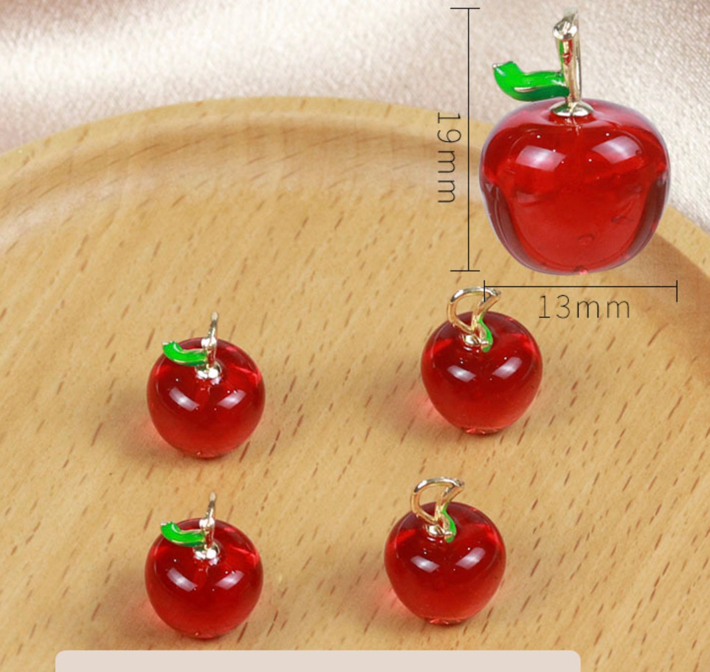 Glass Fruit Themed Charms and Pendants