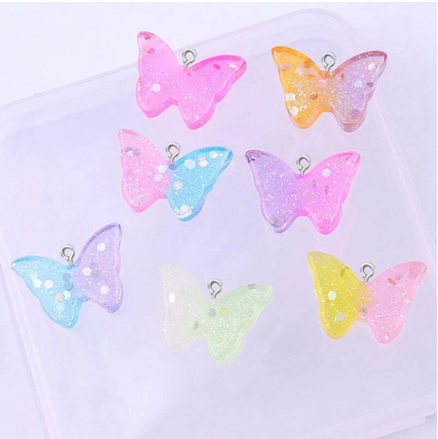 20MM Glitter Butterfly Resin Charms