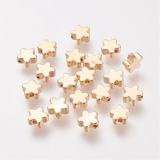 6MM Gold Flower Charm 18K Gold Plated