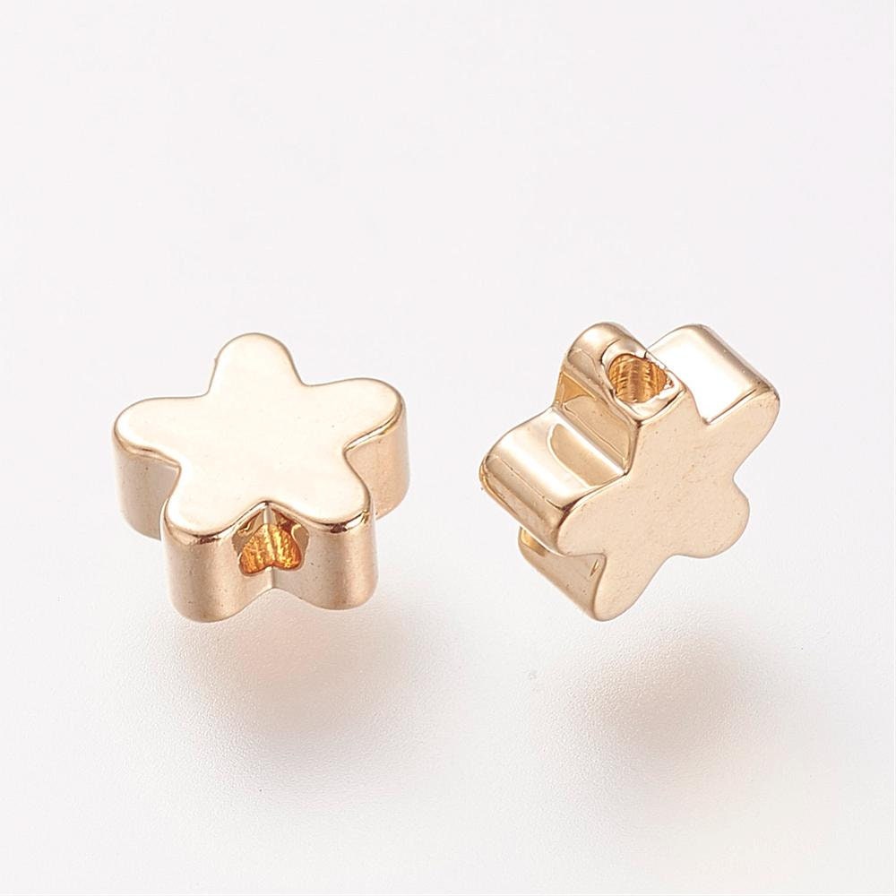 6MM Gold Flower Charm 18K Gold Plated