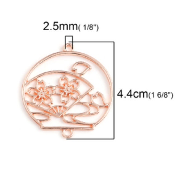 Gold Round Fan Open Back Bezel Frame