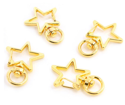 Gold Star Shaped Key Ring, Keychain