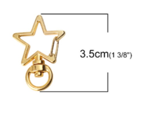 Gold Star Shaped Key Ring, Keychain