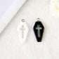 Halloween Black White Coffin Cross Resin Charm with Eye Pin (29mm x 16mm)