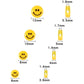 HORIZONTAL HOLE Yellow Flat Round Smiley Face Beads (Multiple sizes)