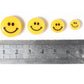 HORIZONTAL HOLE Yellow Flat Round Smiley Face Beads (Multiple sizes)