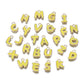 Lemon Yellow Metal Letter Charms Individual or Set (11mm x 6.5mm, Hole: 1.5mm)