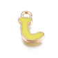 Lemon Yellow Metal Letter Charms Individual or Set (11mm x 6.5mm, Hole: 1.5mm)